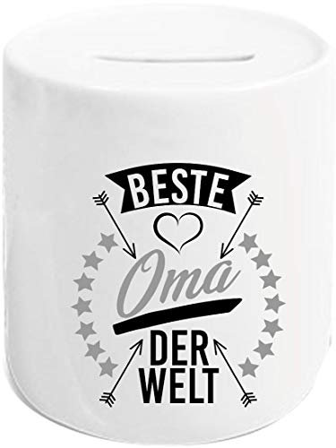 Shirtinstyle Spardose Sparschwein, Beste Oma der Welt, Familie Verwandschaft, Liebe, Freude, Dankbarkeit