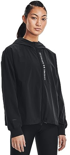 Under Armour Women's UA Woven Full-Zip Jacket Hauts Warmup Femmes, Noir, M