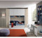 Dmora - Schlafzimmer komplett mit Kleiderschrank mit 6 Türen und Schlafsofa mit zweitem Ausziehbett, passendem Regal, inklusive Lattenrost, Made in Italy, 293x90x247 cm, Farbe Weiß und Ulme
