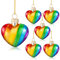 6 Stück Regenbogen Pride Ornamente Herzförmige Ornamente Love Is Love Schilder Glas Regenbogen Hängende Dekorationen Gay Pride Baumdekor für Hochzeit Party Parade Supplies