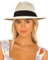 accsa Panama Chapeau de Paille Femme Réglable Été Large Bord Fedora Chapeau de Soleil Anti-UV Respirable Chapeaux Trilby de Plage