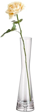 Vase cylindrique en verre soufflé à la main avec tige unique pour fleurs, centres de table, fête de mariage, décoration de maison et de bureau