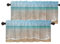 Batmerry Wave Sea Sand Beach Valance Curtains,Mint Green Waves Summer Ocean Window Treatment Kitchen Valances Multilayer Polyester Blackout for Living Room/Bathroom, 2 Pack 52x18 inches