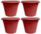 simpa Geometric Petals Plastic Plant Pots - RED, Set of 4 Pots - 25.5cm (H) x 34cm Diameter