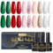 INPING Gel Nail Polishes, 10 Colors Christmas Candy Cane Nail Polish Set, Glitter Green Red Pink Gold Silver Snow White Soak Off UV/LED Great Beauty for Women Nail Art Varnish, 8 ML