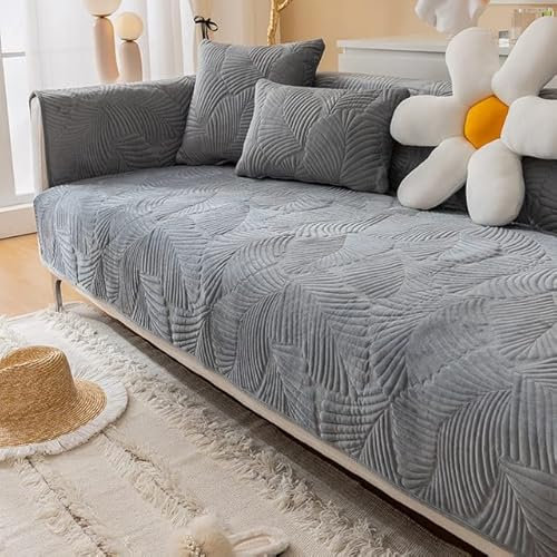 uyeoco Samt Sofabezug 1 2 3 4 Sitzer Couchbezug L Form Ecksofa Sofa/Couch überwurfdecke, Samt Couch Überwürfe Sofahusse Sofaüberwürfe rutschfest Sofa Abdeckung (Color : O, Size : 110x210cm)