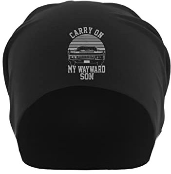 Carry On My Wayward Son Unisex-Slouch-Mütze aus dünner Baumwolle Schwarz