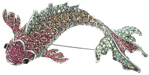 SOIMISS Zarte Fischhutnadel Koi-Fisch-Brosche Im Chinesischen Stil Karpfen-Anstecknadel Strass-Fisch-Brosche Tier-Schal-Clips Modeschmuck Für Kleidung Jacke Rucksack