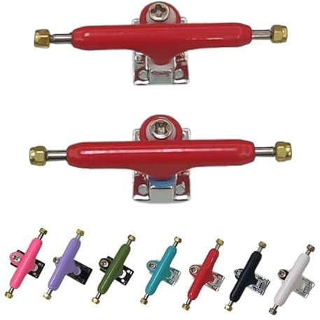 Leefai Pro Fingerboard Trucks (Achsen) 34mm G3 7 Colors Hanger Inverted Style- Pro Mini Finger Skateboard Truck with Single Axles and Pivot Cups-Hanger Color (rot)