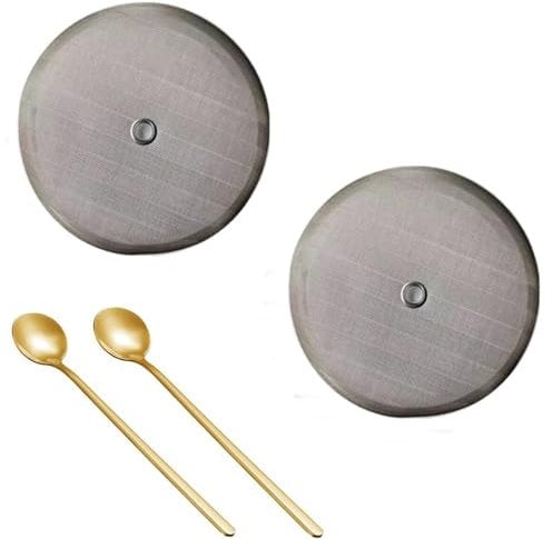 IBETTERN 2 Pack French Press filters with 2 Pack Stirring Spoons coffee French press replacement screens stainless steel coffee press filter