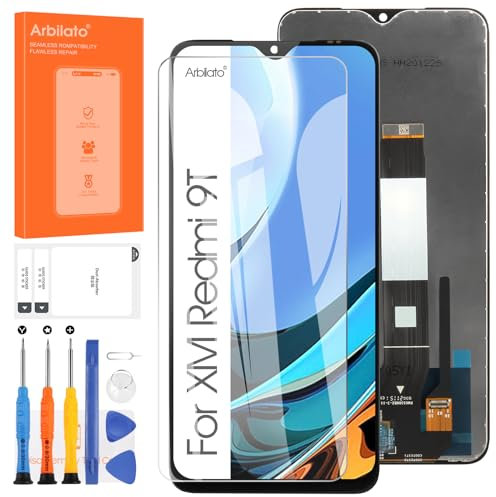 Arbilato Pantalla para Xiaomi POCO M3 M2010J19CG reemplazo para Redmi 9T J19S M2010J19SG pantalla LCD Touch digitalizador reparación piezas ensamblaje (negro, 6.53)