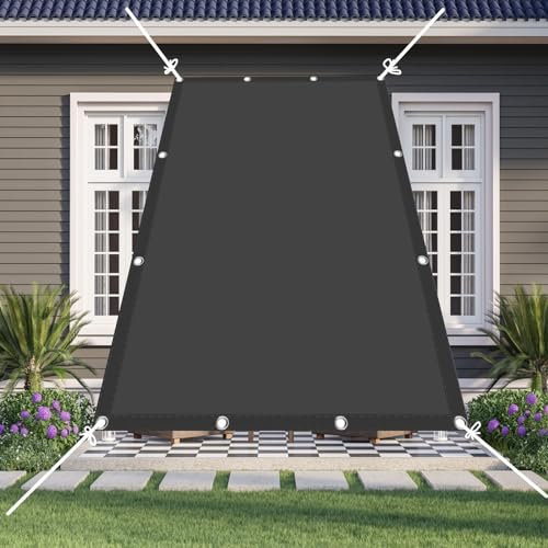 Sonnensegel Sonnenschutz 6.5x8m(21.33x26.25ft) Segeltuch Pergola inkl Befestigungsseile 98% UV-Schutz für Garten Terrasse Camping, Dunkelgrau