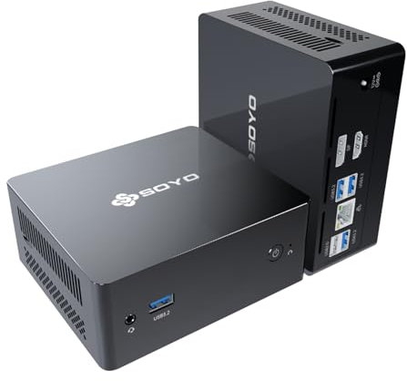 SOYO M2 Plus Mini PC, Intel 12th Gen Alder Lake - N100 up to 3.4GHz, 8GB DDR4 256GB SATA M.2 2280 SSD, 4K@60Hz Dual Displays, HDMI, WiFi 5 Mini Computer Business, Education and Office
