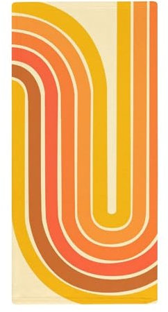 Badetuch, Retro-Streifen, 70er-Jahre-Stil, sehr saugfähig, ultraweich, Handtuch für Badezimmer, Küche, Yoga, Fitnessstudio, Hotel, 73,7 x 35,6 cm