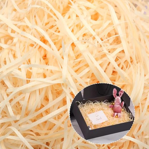 200g Füllmaterial Geschenkbox, Füllmaterial für Geschenke，Geschreddertes Papier für Geschenkbox, Bieten Guten Schutz und Dekoration für Geschenke (helle Champagnerfarbe)