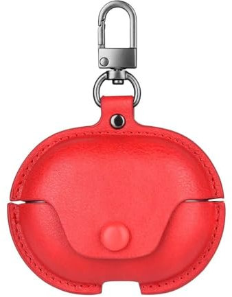 FANYUAN Hülle Kompatibel mit Bose QuietComfort Earbuds II, PU-Leder Stoßfeste Schutzhülle, Mit Schlüsselanhänger, Case Cover für Bose QuietComfort Earbuds II.(Rot)