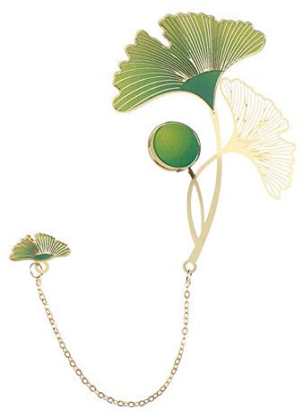 Lotus-Lesezeichen aus Messing, Metall-Lesezeichen, Lotus-Buchmarker mit Anhänger, klassische Blumen-Seitenmarker, Vintage-Lesezeichen, hohles Lesezeichen (Ginkgo biloba)