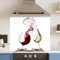 Toughened 6mm Glass Kitchen Splashback 90 x 75cm White Wine Glasses - Polished Heat Resistant Back Splash for Cookers Hob
