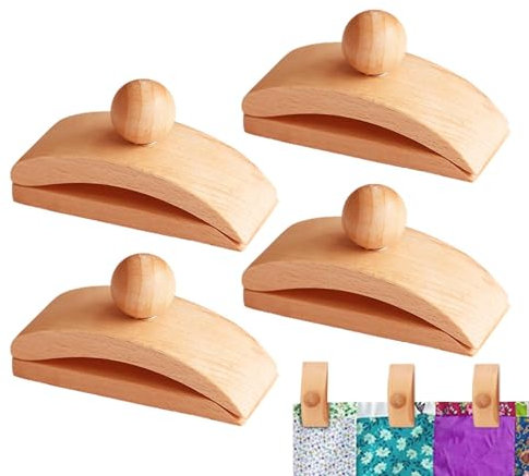 4 x Quilt-Wandaufhänger, Teppichaufhänger, Tapisserie-Aufhänger, Tapisserie-Wandklemmen, Holz-Wandclips zum Aufhängen, 4 Stück Holzbügel für Wand, Teppich-Wandaufhänger für Wandbehänge