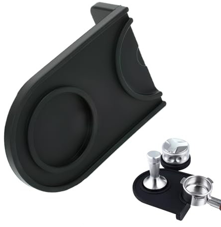 Tamper de café, alfombrilla de café, estera para café expreso – Alfombrilla antideslizante para tamping con soporte de filtro integrado para una preparación de café expreso limpia y profesional