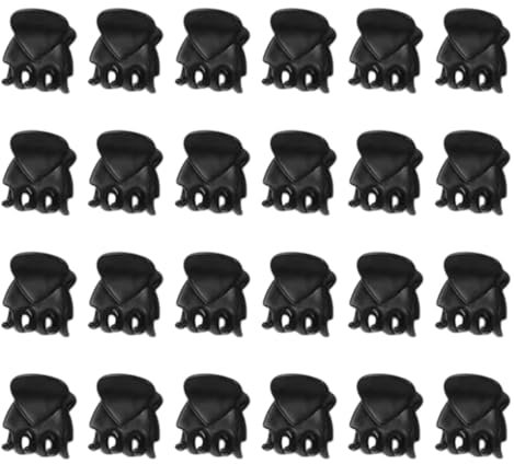 Mini Haarspangen, 24 Stück Kleine Haarklammer Set, Schwarz Kunststoff Haarklaue, Haarklauenclip Klein für Feines Haar, Rutschfestem Jaw Clips, ideal für Kinder Mädchen Frauen Damen