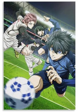 Blue Lock-Poster, japanisches Anime-Poster, dekoratives Leinwand-Poster, Wandkunst, Dekor, Wohnzimmer, modernes Familienschlafzimmer-Poster, 30 x 45 cm, ungerahmter Stil