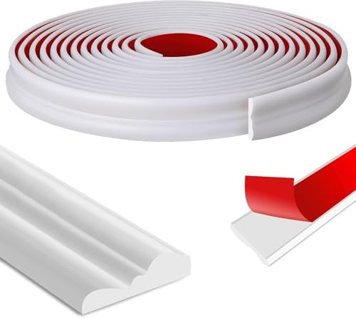 20 Ft x 1.1'' Peel and Stick Wall Molding Trim-Self Adhesive Wall Trim Flexible-3D Chair Rail Panel Molding for Mirror Frame, Wall Protection and Home DIY Decoration