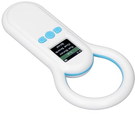 Topiky Haustier-Mikrochip-Scanner, 134,2 kHz, Tragbares Tierohrmarken-ID-Lesegerät mit 1,44-Zoll-TFT-Display, Speicher für 500 Datensätze, ISO 11784/11785 FDX B-Lesegerät für Hunde, Katzen, Vieh