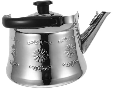 Zerodeko 1 Pieza Hervidor de silbante de acero inoxidable caldera hervidor con silbido para cocina de gas tetera verde azulado infusor oro sondeo hervidor de agua olla portátil Silver