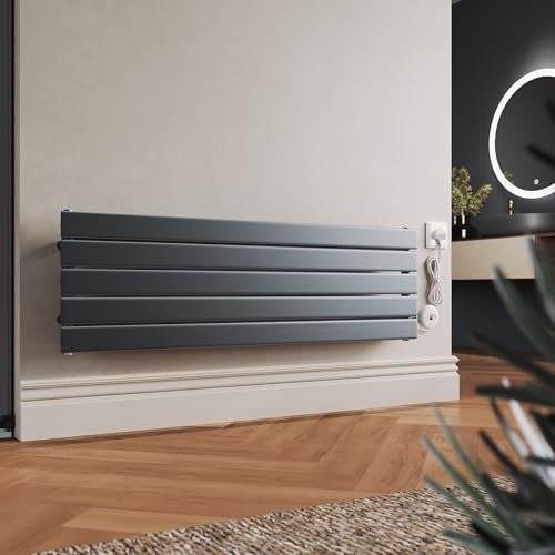 ELEGANT 800W Smart WiFi Thermostatic Electric Radiator,Wall Mounted Designer Panel Heater with 7d/24h Timer & LCD Display,Anthracite,376x1200mm