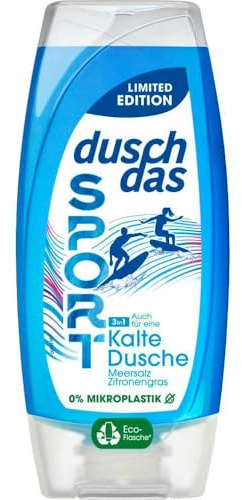 3 er Pack Duschdas 3in1 Duschgel & Shampoo Sport Kalte Dusche 3 x 225 ml