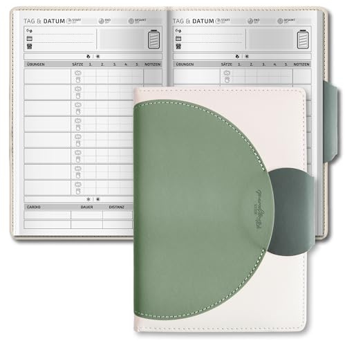 BIROYAL Gym Buch Deutsch, Trainingstagebuch mit 186 Workout für dein Krafttraining, Trainingsbuch Krafttraining A5, Fitnessplaner, Fitness Journal für Bodybuilding, Gym & ​Heimtraining