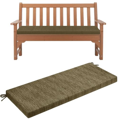 Bankauflage Outdoor, Sitzkissen Sitzauflage Sitzpolster Bank Leinenstoff, Waschbare Gartenbank Auflage Bankkissen, Abnehmbarer Bankauflagen Sitzbank Auflage Sitzauflage Gartenbank,No1,160X40X5CM