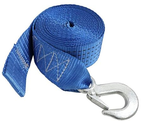 Hattba Sangle de treuil avec crochet pour véhicules de remorquage - Sangle de rechange robuste - Accessoires de remorque de bateau - 50 cm / 78 cm / 10 m
