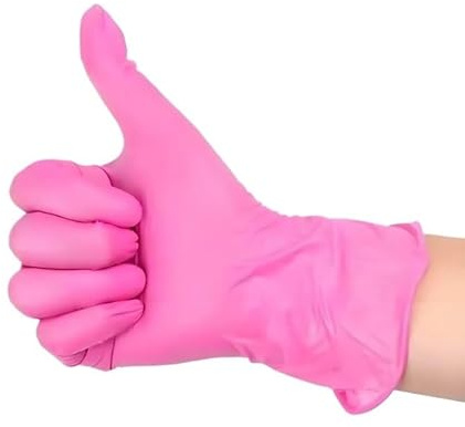 PBHOVIITG 100/50/20 Stück rosa Einweghandschuhe aus Nitril, latexfrei, unsteril, Reinigung for Zuhause, Küche, Kochen, Kosmetikerin, Haarfärbemittel(Pink 20PCS,M)