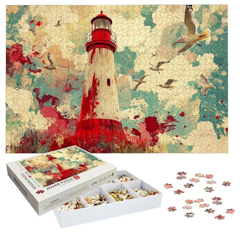Puzzle 2000 Teile Erwachsene, Leuchtturm Puzzle 2000 Teile, EIN Herausforderndes Rätsel, Anime Holzpuzzle Erwachsene mit Exquisiter Verpackungsbox, Puzzlespiele für Die Ganze Familie, Geschenke, -6892