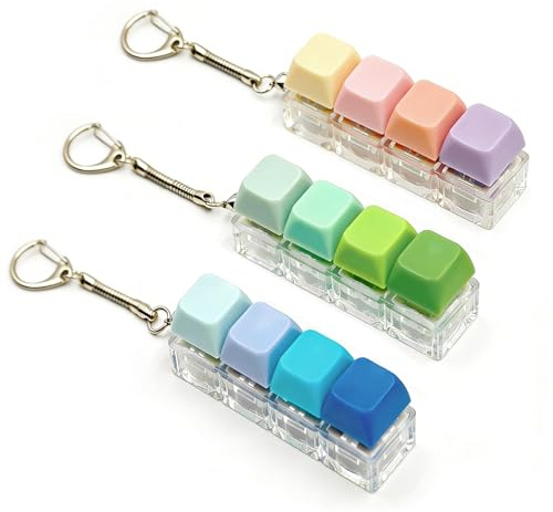 3PCS Keyboard Fidget Toy, 4 Keys Decompression Toys, Stress Relief and Focus Enhancer for Adults and Kids, Finger Keyboard Caps
