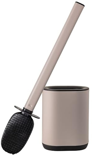 Erreke Toilettenbürste aus Edelstahl, Flexibel, Wand oder Boden, Beige