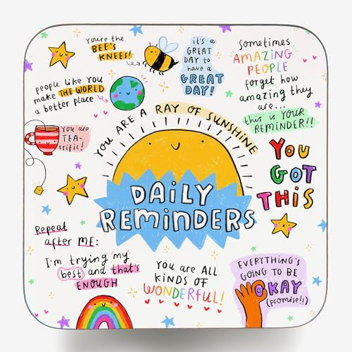 Daily Reminders Coaster - Funny Thank You Gift, Friendship Gift, Positivity
