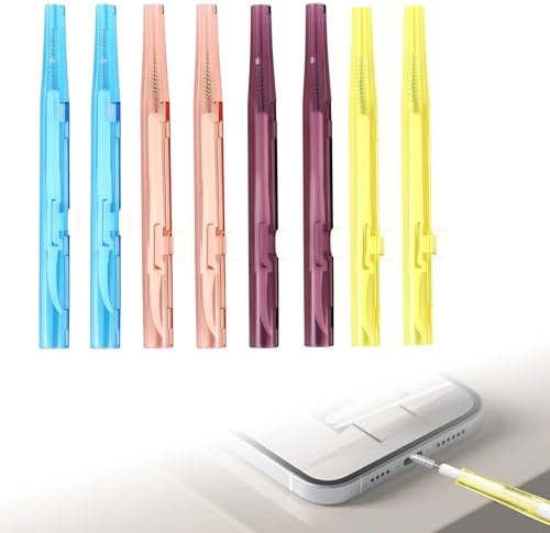 8 Pack Handy Reinigungsset, USB-C Reinigungsset, Ladeanschluss Reiniger, Verstopfungsfreier Mini Bürstenreiniger für iPhone, Android und Weitere Geräte, Smartphone Lautsprecher Port Reinigungsbürsten