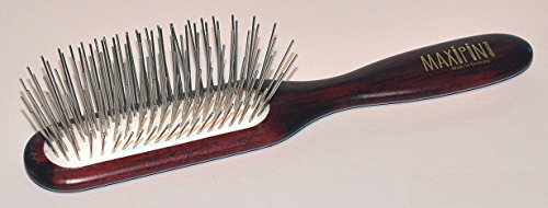 Keller Maxi Pin advanced, oval, schmal, 21,6 cm lang, 35 mm Stifte, unisex, Braun, Silber, Haarbürste, Entwirren, Erwachsene, Individuen