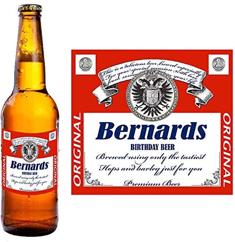 12 Pack of Personalised Beer Bottle Labels (Type 2) - Any Name & Message