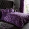 Gaveno Cavailia Luxurious Empire Damask Bed Set with Duvet Cover and Pillow Cases, Polyester-Cotton, Purple, Single