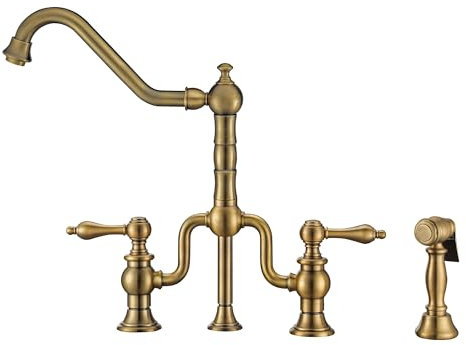 Whitehaus Collection WHTTSLV3-9771-NT-PN Robinet de cuisine, cuivre, Laiton aspect ancien, L