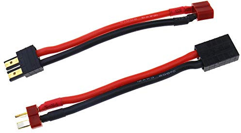 OTOTEC 2 pcs Deans T-Plug à Traxxas Femelle Connecteur Mâle Batterie Adaptateur 12 AWG Fil pour RC Voiture Slash Arrière Traxxas Huanqi727