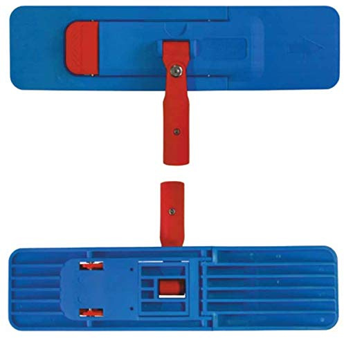 Wischmopp-Halter 40/50 cm, Mopp-Halter aus Kunststoff, Kunststoffklapphalter mit drehbarem Gelenk, Bodenwischer-Halter, Farbe:blau, Größe:40cm