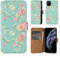32nd Floral Series 2.0 - Design PU Leather Book Wallet Case Cover for Apple iPhone 11 Pro (5.8), Designer Flower Pattern Wallet Style Flip Case With Card Slots - Spring Blue
