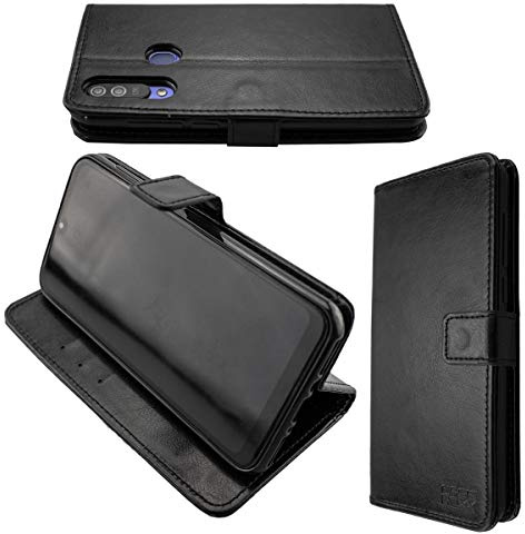 caseroxx Bookstyle-Case für Beafon M6, schwarz | Aufklappbare Buch-Schutzhülle mit Innenfächern und Rundumschutz für den Alltag, aus Kunstleder