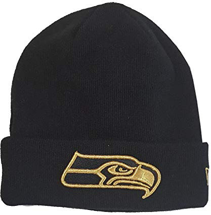New Era Seattle Seahawks Beanie NFL Essential Metallic Logo Black - One-Size