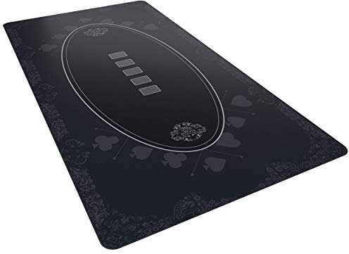Bullets Playing Cards, Designer Pokermatte schwarz in 200 x 100 cm für den eigenen Pokertisch, XXL Deluxe Pokertuch, Pokerteppich, Pokertischauflage …
